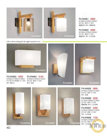 日式簡約原木玻璃壁燈
