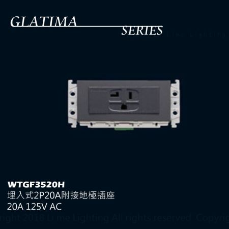 國際牌 Panasonic GLATIMA WTGF3520H 埋入式2P20A 附接地極插座 125V