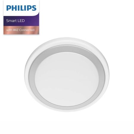 Philips 飛利浦 WiZ 慕心智慧LED吸頂燈 銀色 相容 Google Home
