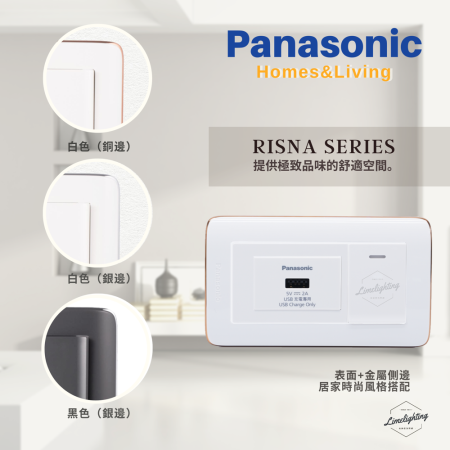 國際牌 Panasonic (RISNA) 埋入式USB充電插座 1孔/2孔 開關組合(白色)